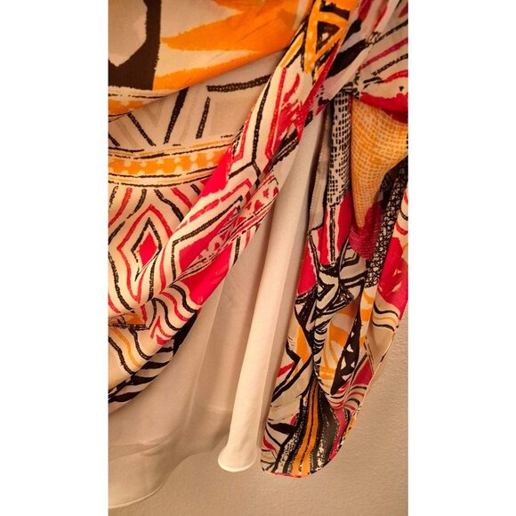 Vintage Jones New York Abstract Brightly Printed Flowy Maxi Skirt Size 2X EUC - Picture 5 of 10